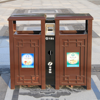 中式古典垃圾桶